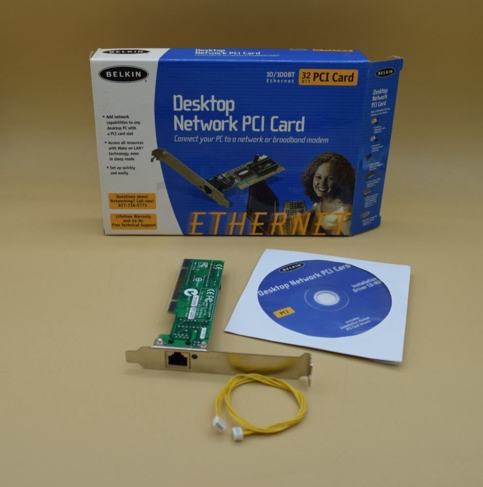 Belkin Desktop Network PCI Card 32 Bit 10/100BT Ethernet Home/Office