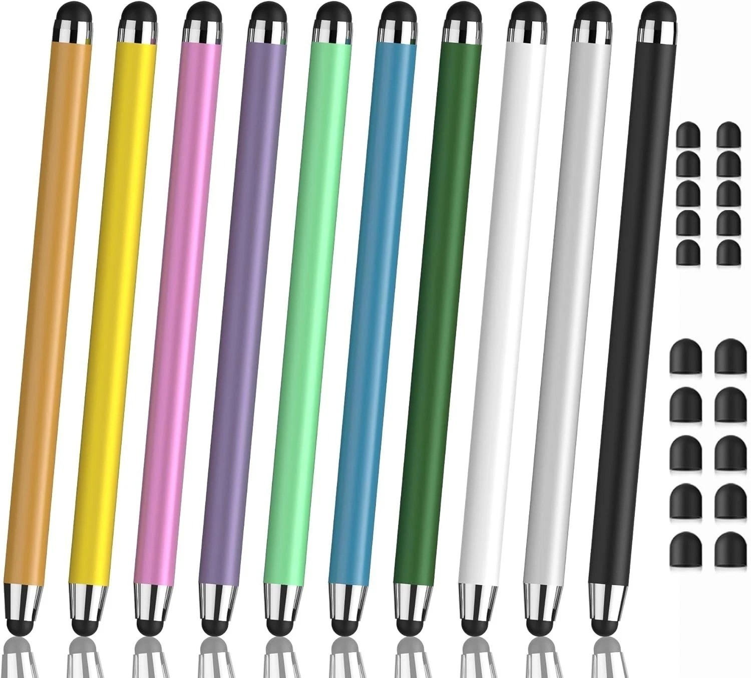 10 Pack Universal Stylus Pens 2-in-1 Touchscreen Pen with Dual Rubber Tips for