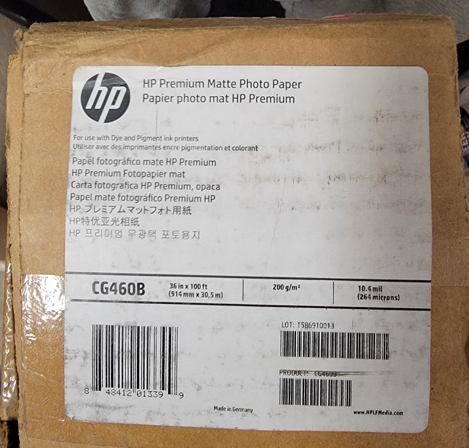 HP Premium Matte Photo Paper 36in x 100ft