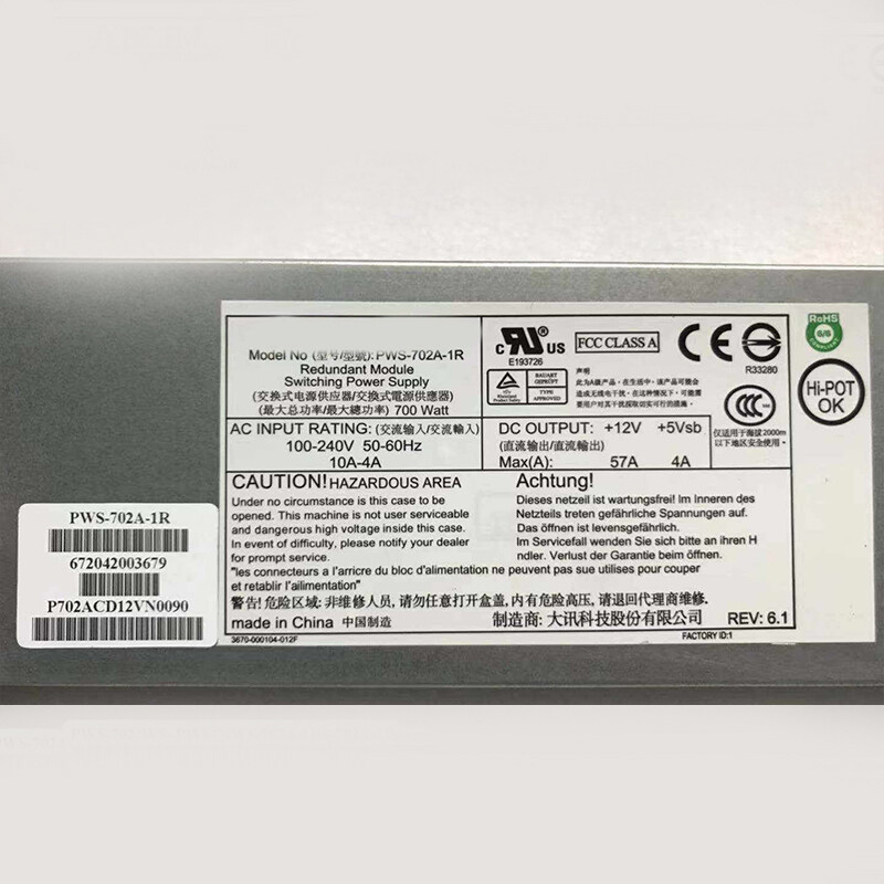 Used For PWS-702A-1R 700W Server Power Supply
