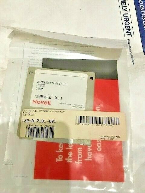 ULTRA RARE VINTAGE NOVELL NETWARE 4.11 5 USER LICENSE ADDS 5 USERS RM4