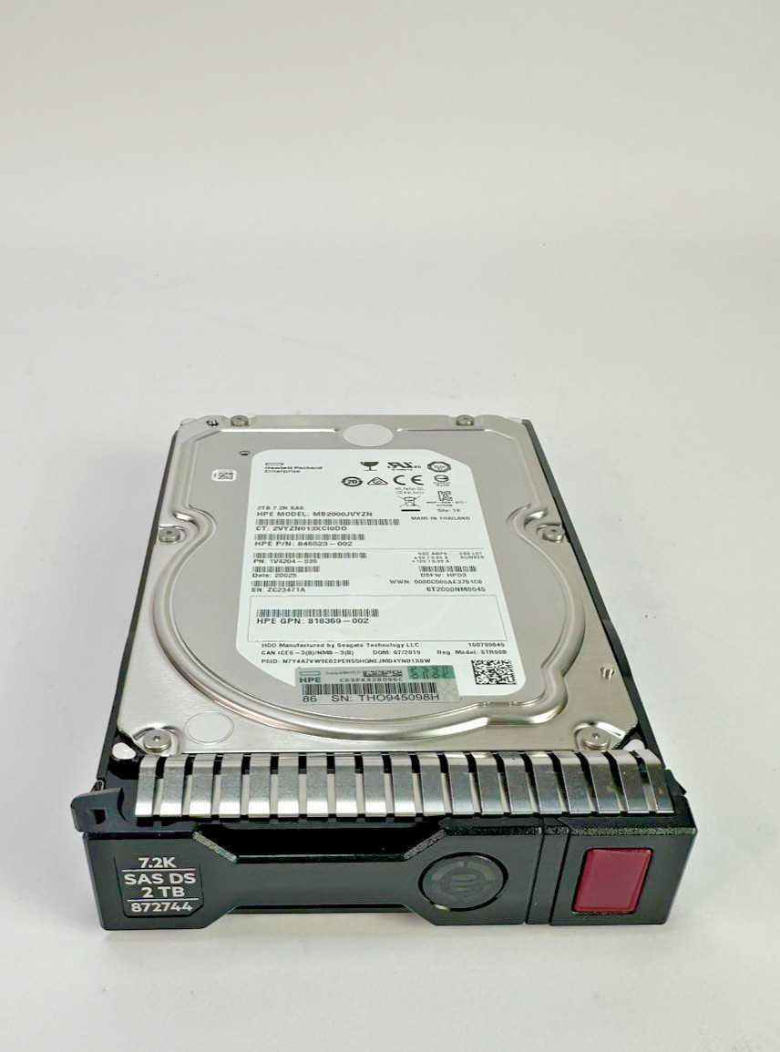 HPE DX 2TB 12G SAS 7.2K LFF 3.5" SC DS HDD Hard Drive 3.5in 12Gb  P17957-B21