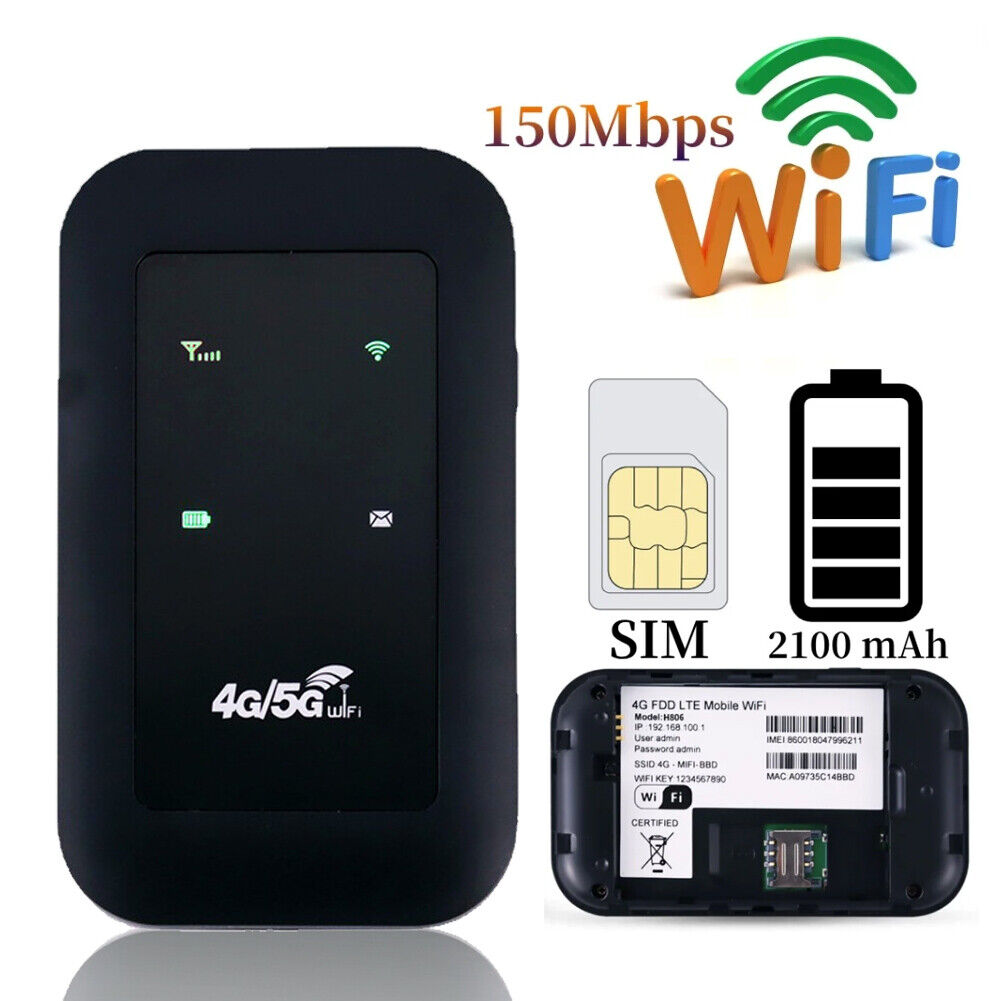 4G LTE Portable Mini WiFi 150Mbps Wireless Pocket Router Rechargeable Continuous