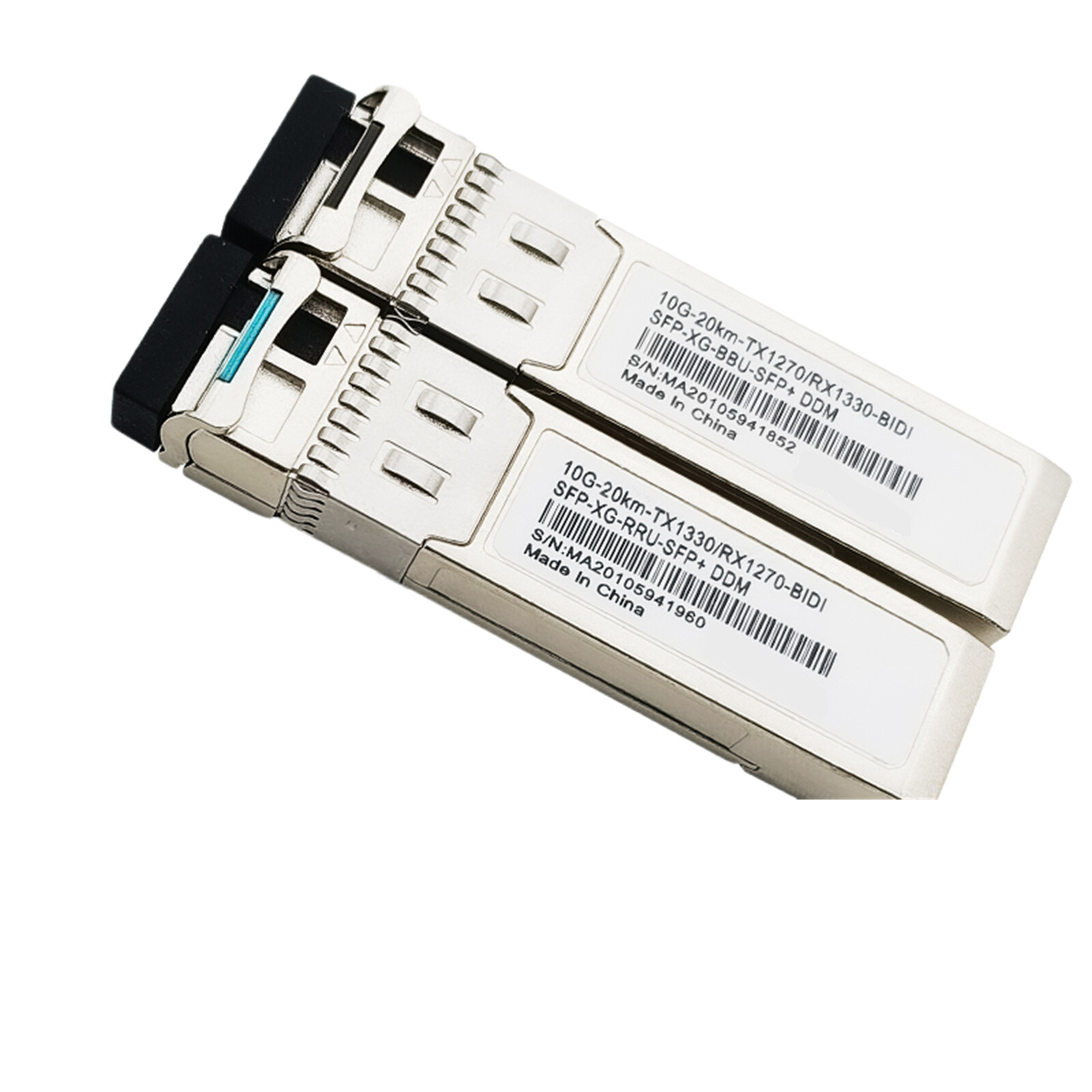A Pair 10G SFP+ Bidi Transceiver for Cisco SFP-10G-BXU-I, 1270nm/1330nm LC 20km