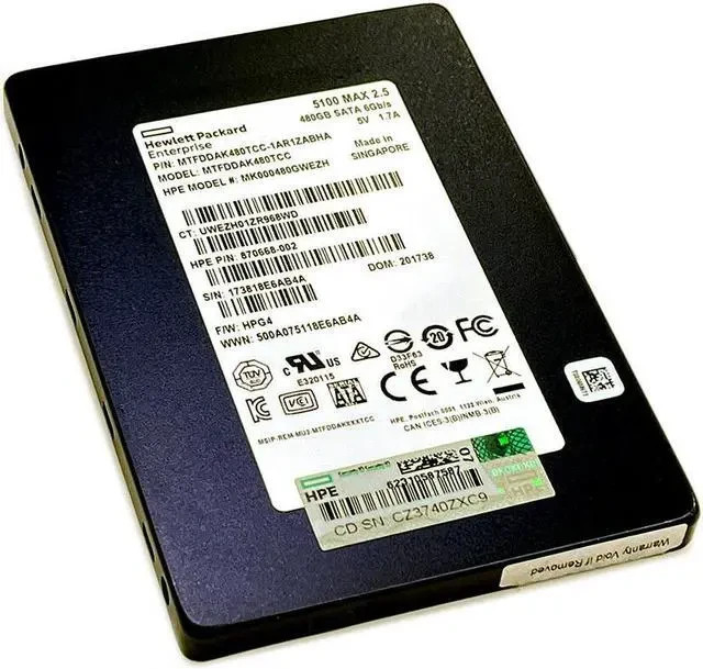 Micron 5100 MAX 480GB SATA 6Gb/s 2.5" SSD MTFDDAK480TCC enterprise  3D eTLC
