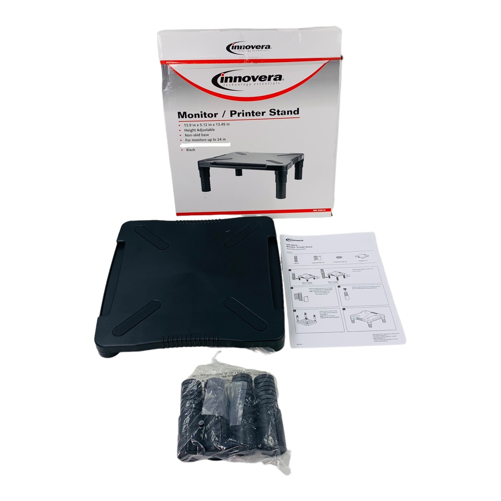 Innovera Monitor & Printer Stand Black 13.9" x 5.12" x 13.45" *Distress*
