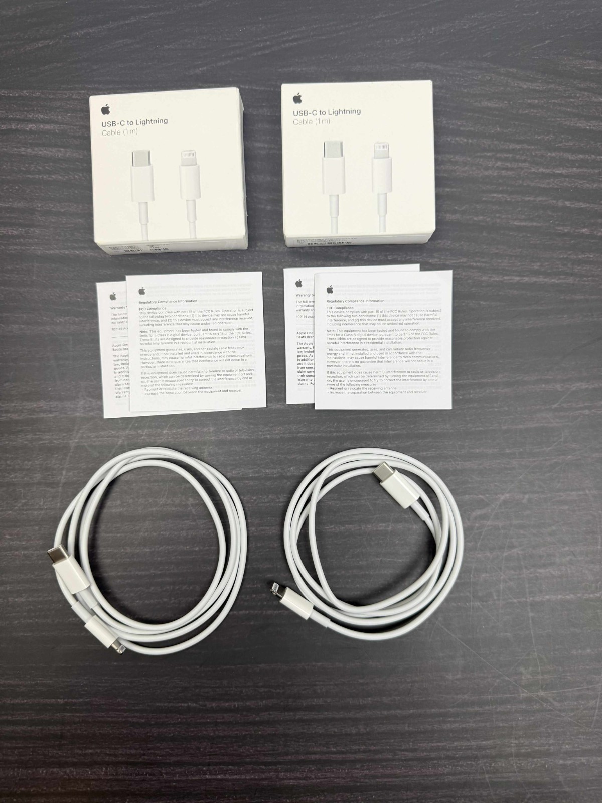 2x GENUINE Apple USB-C to Lightning Charging Cables 1m LOT OF 2 A2561 MM0A3AM/A