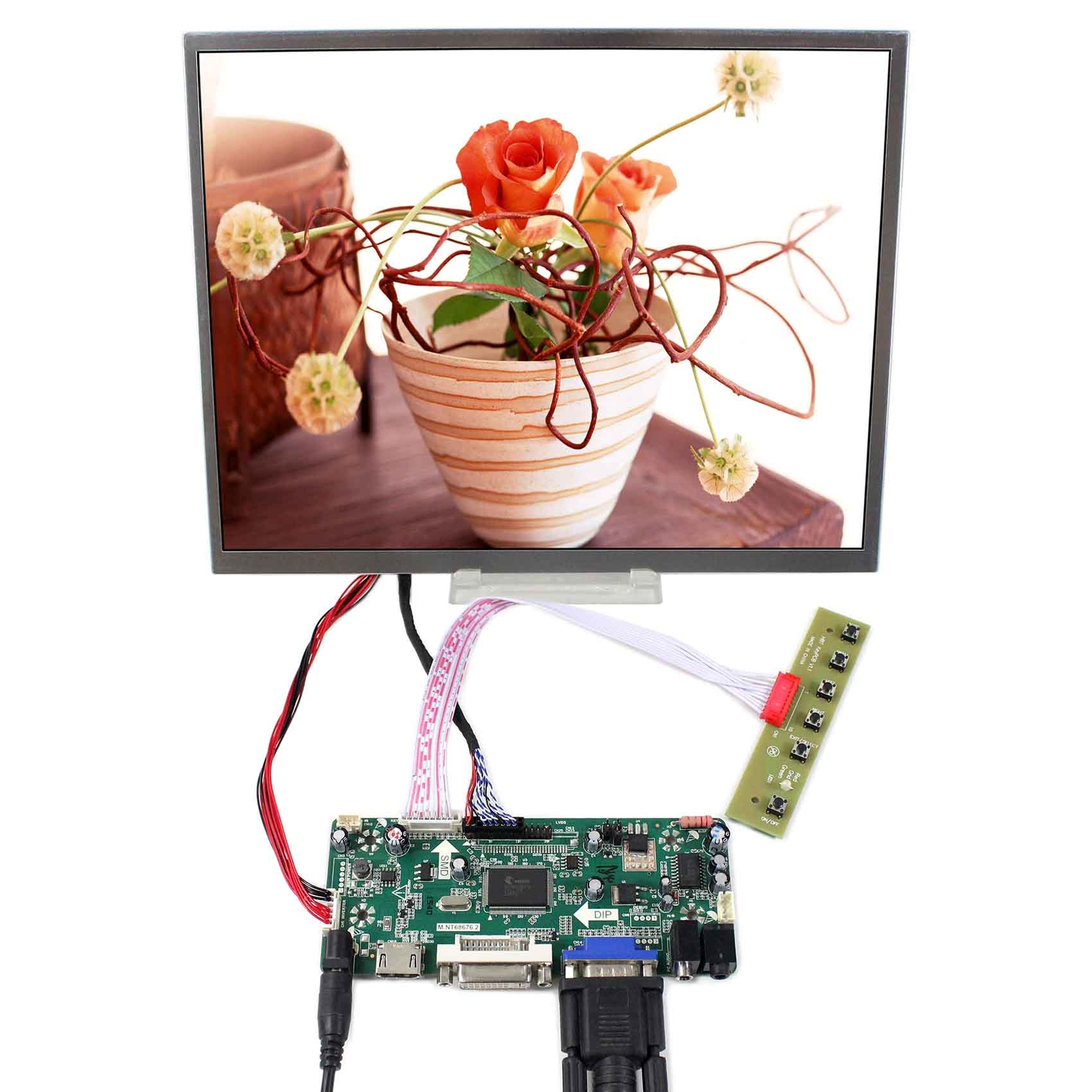 HD DVI VGA Audio Controller board 12.1"HSD121KXN1 G121XCE-L02 1024x768  LCD