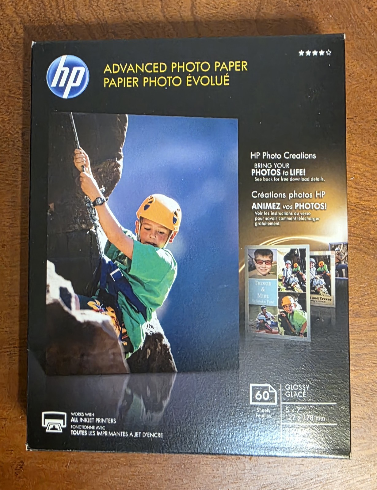 Hp Advanced injt Photo Paper - White - 5" X 7" - 66 Lb Basis Weight  Glossy  60
