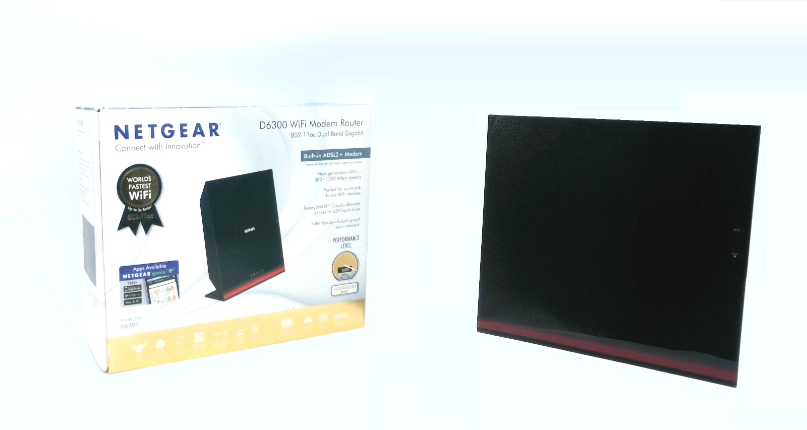NETGEAR - D6300 - AC1600 Dual Band Gigabit WiFi ADSL2+ Modem Router