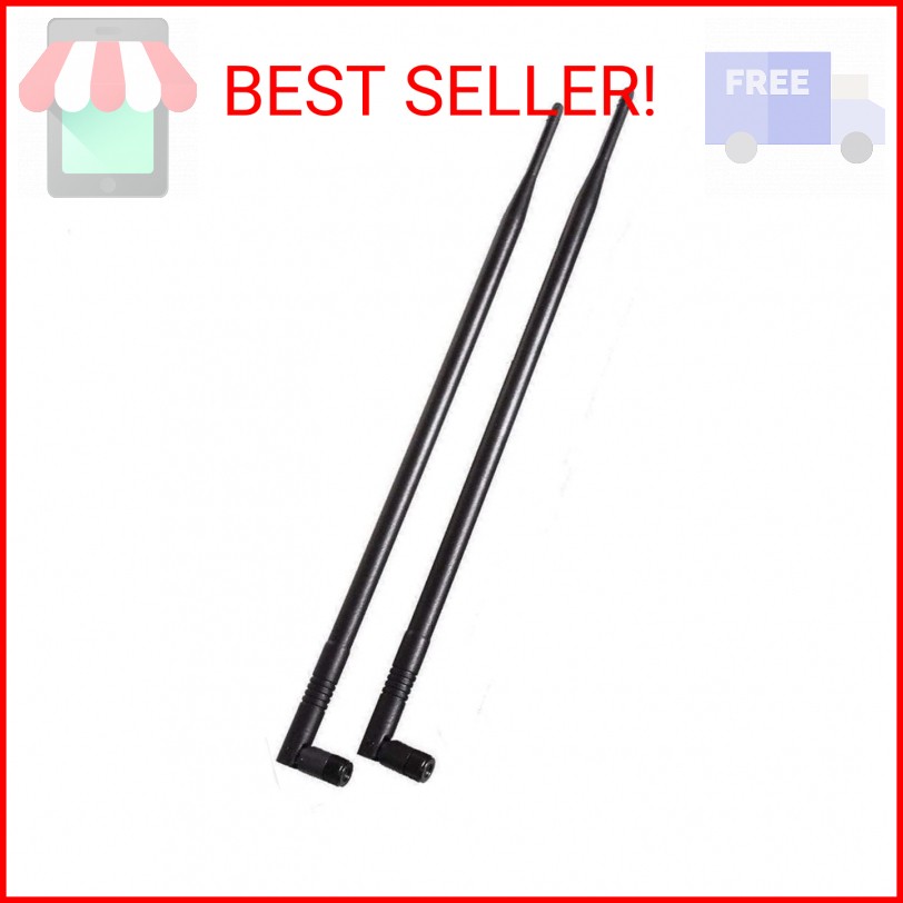 1.3ft 2x 10dBi WiFi Bluetooth Antenna 2.4GHz/5GHz/5.8GHz Tri-Band Omni Direction