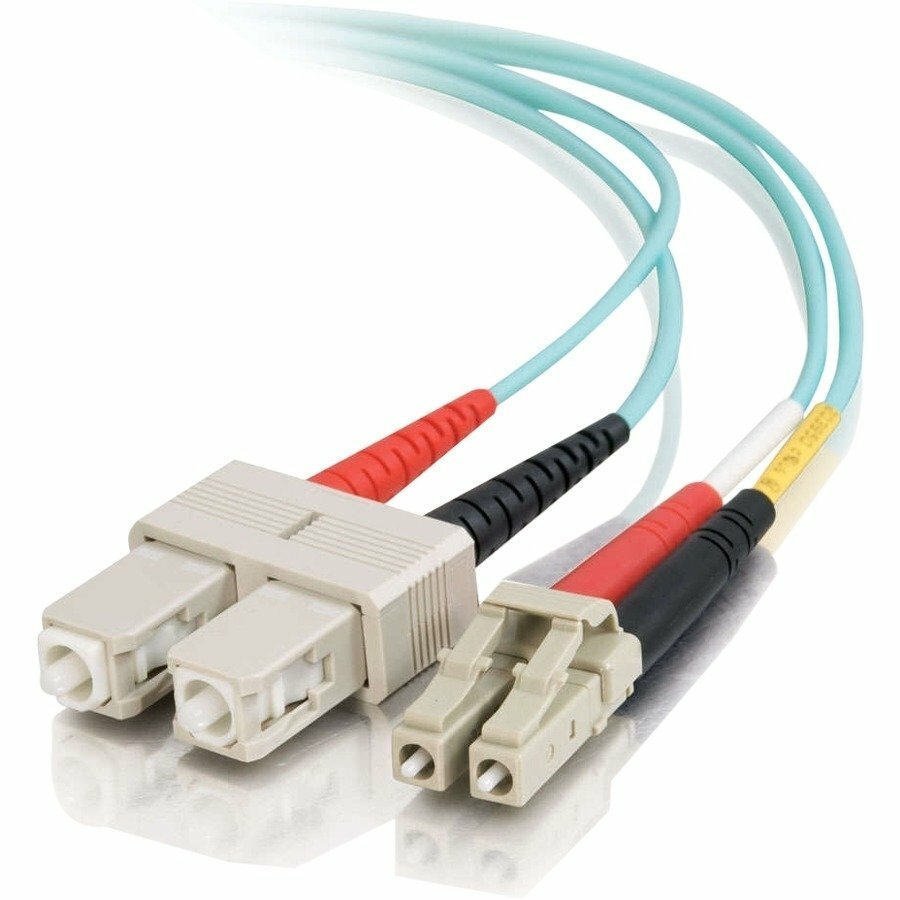 15 PACK LOT 10m LC-SC Duplex 50/125 OM4 100GB Fiber Patch Cable OFNR Aqua 33FT