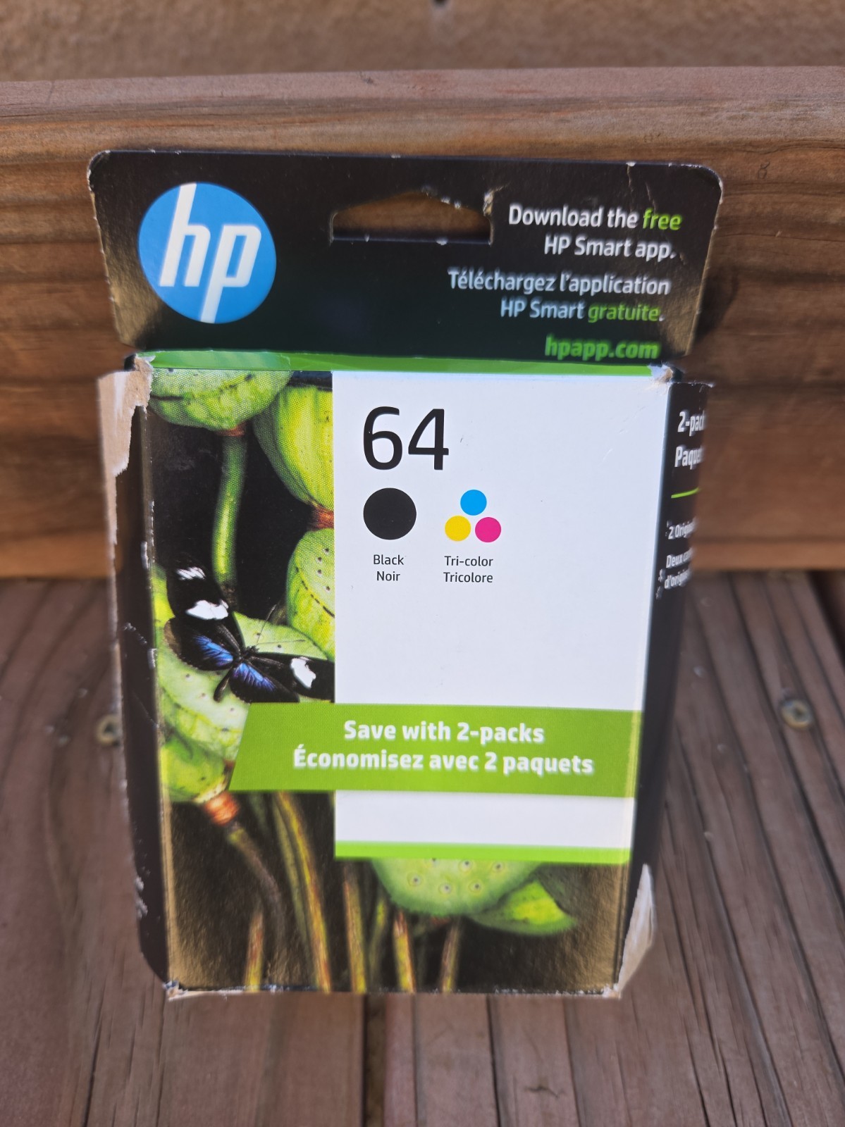 Genuine NIB HP 64 Black & Tri-Color Ink Cartridges X4D92AN Combo  Exp Apr 2027