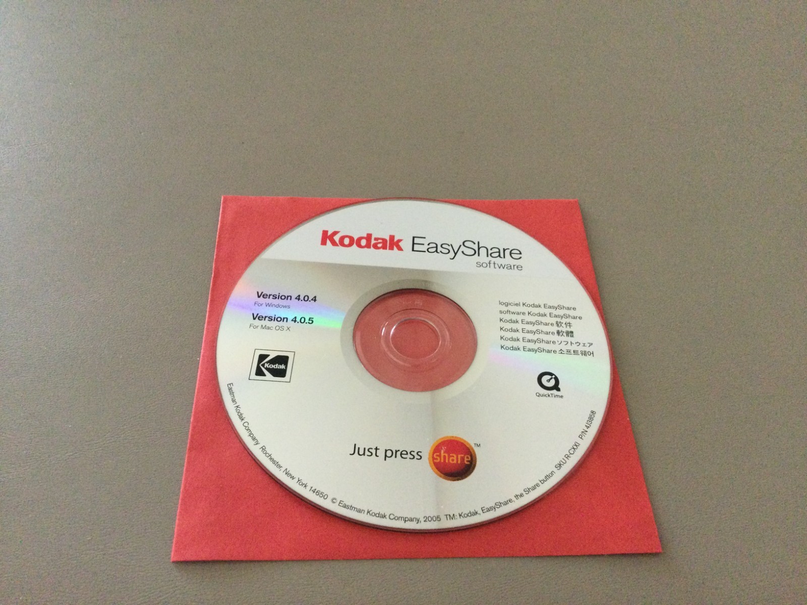 Kodak EasyShare Software Version 4.0.4/4.0.5/Disk Only/No Tracking/Free Shipping