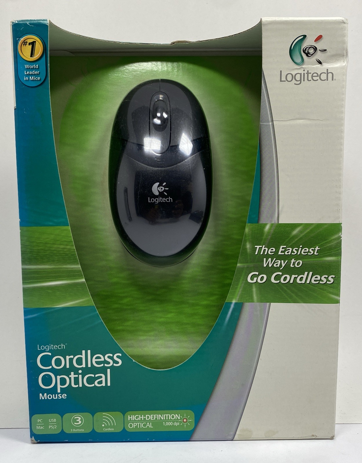 Logitech 3 Button Cordless Optical Mouse 910-000132 PC/Mac NEW IN OPEN BOX
