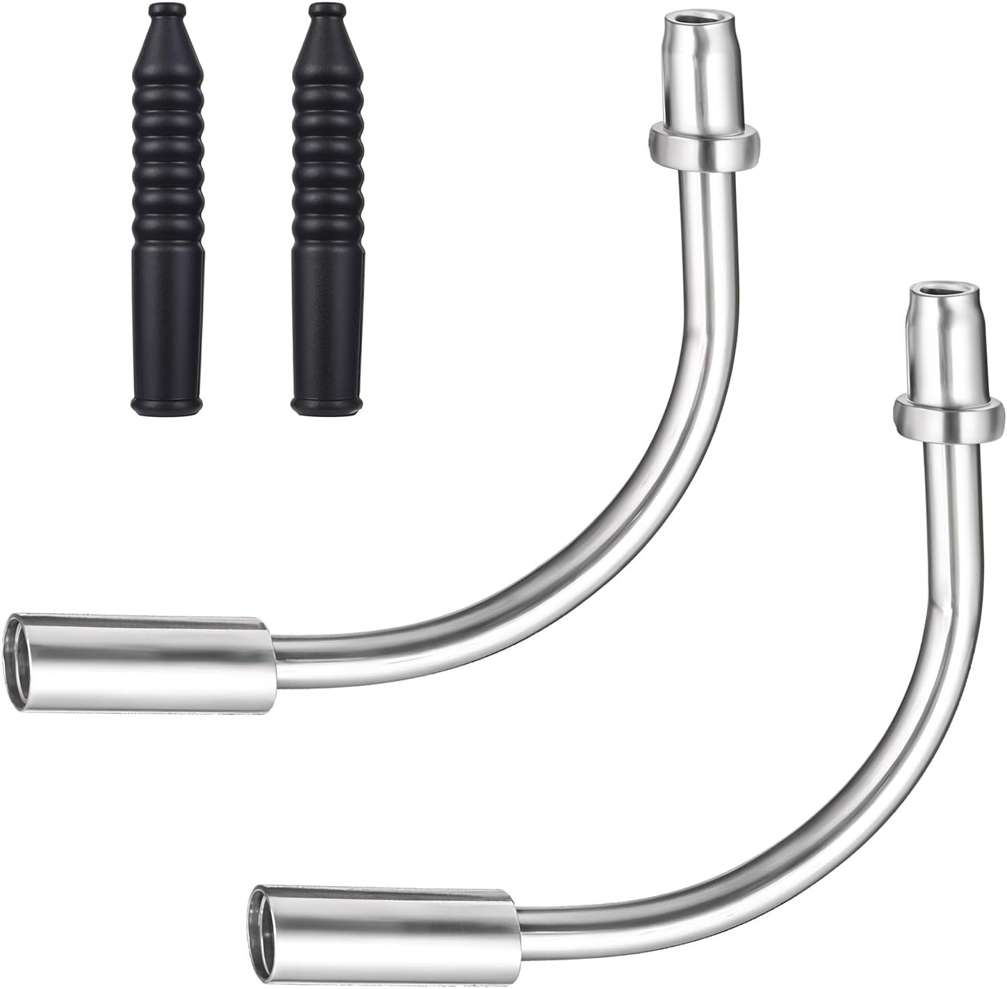 Bike V Brake Noodle Cable Guide Pipe 90° 4Pcs Set Black Rubber Boots