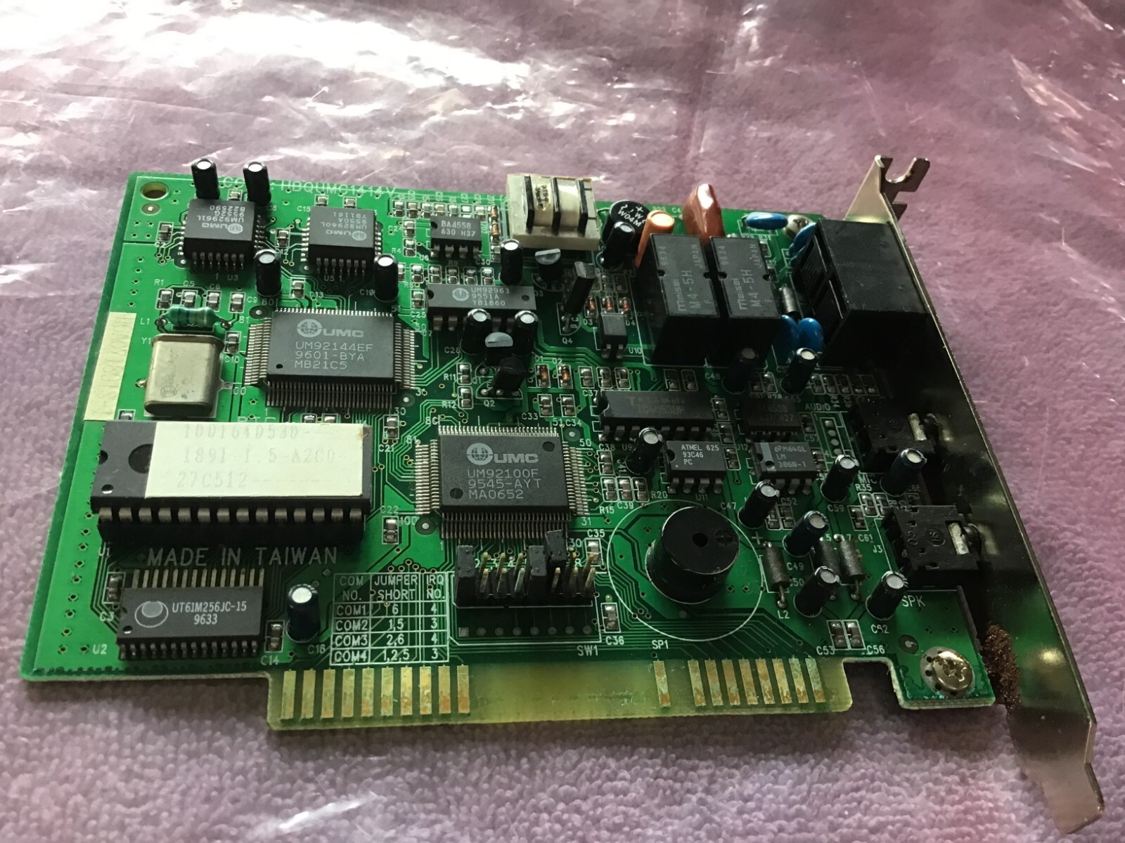 VINTAGE~ UMC HBQUMC1414V 8-BIT ISA MODEM CARD PC XT