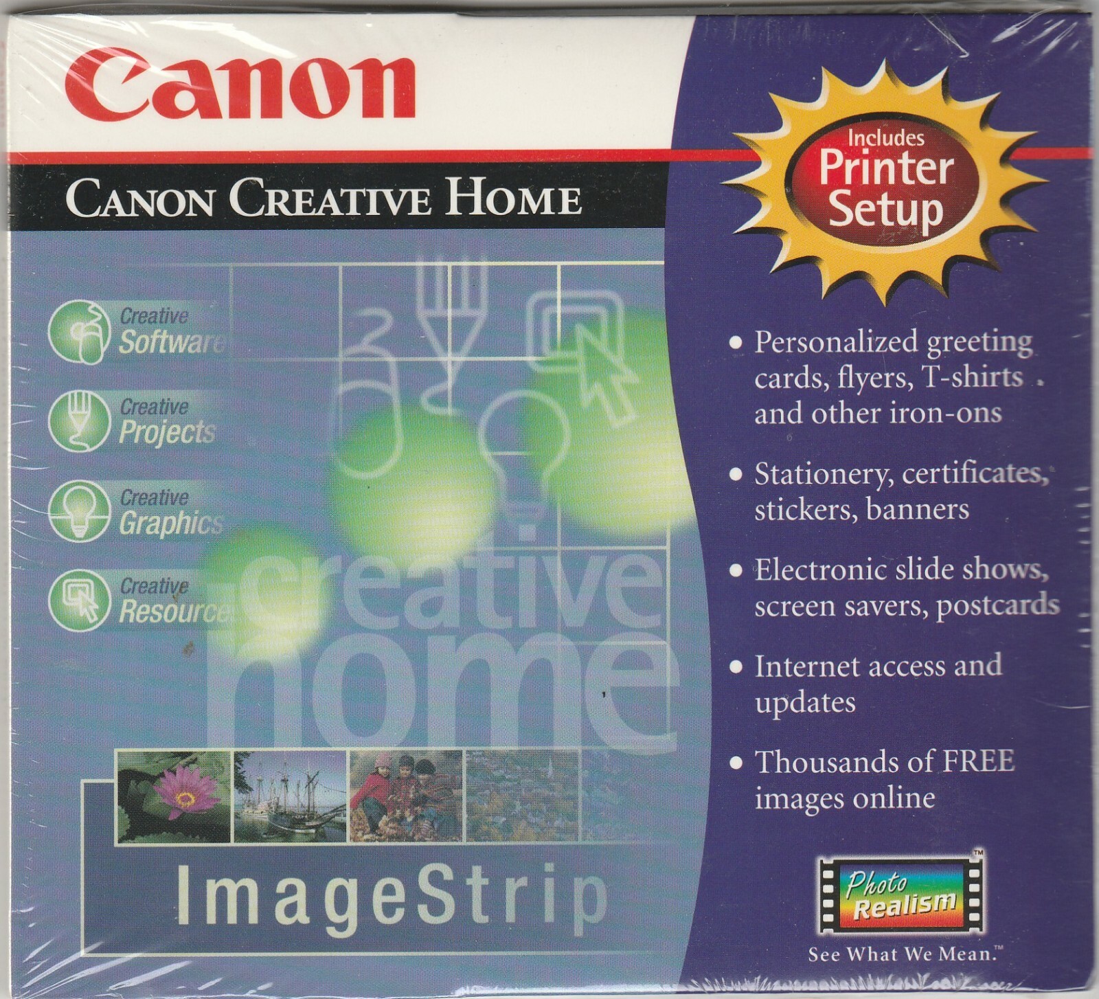 Canon Creative Home & Printer Setup CD ROM for Windows  ~ 1999