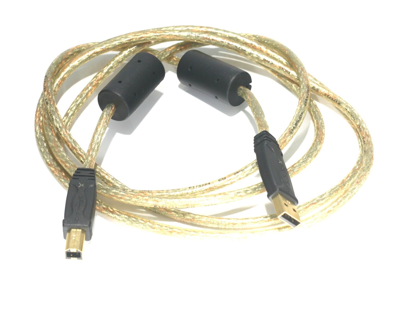 USB 2.0 Cable A-B 6FT Premium USB Cable Gold Dual Ferrite