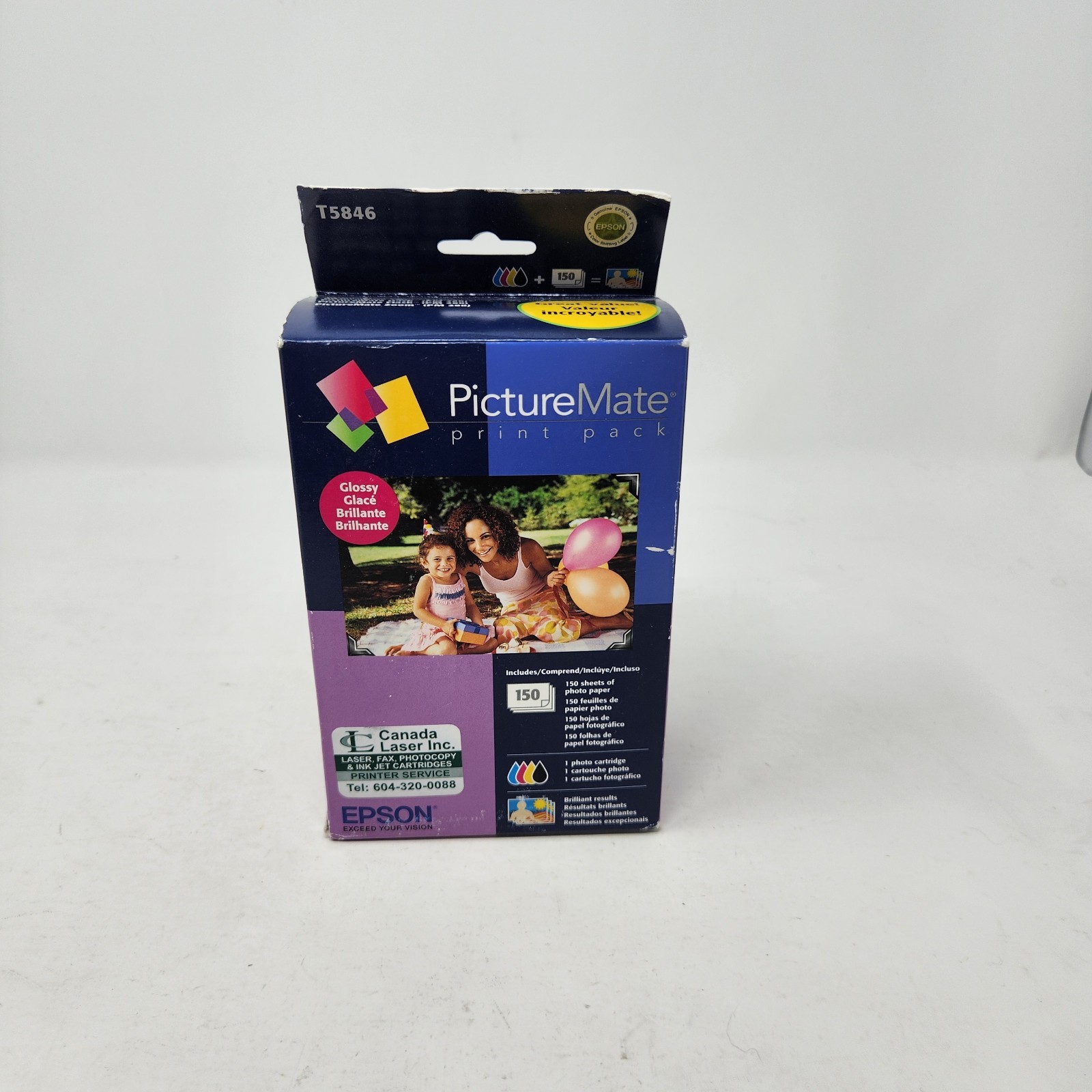 Epson T5846 PictureMate Print Pack Glossy Photo Paper 150 Sheets + Cartridge New