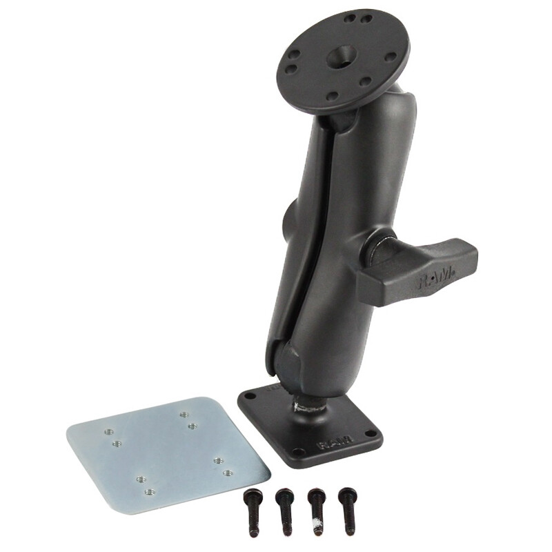 RAM Double 1.5" Ball Mount with Round & Rectangular Plates and Backing Plate