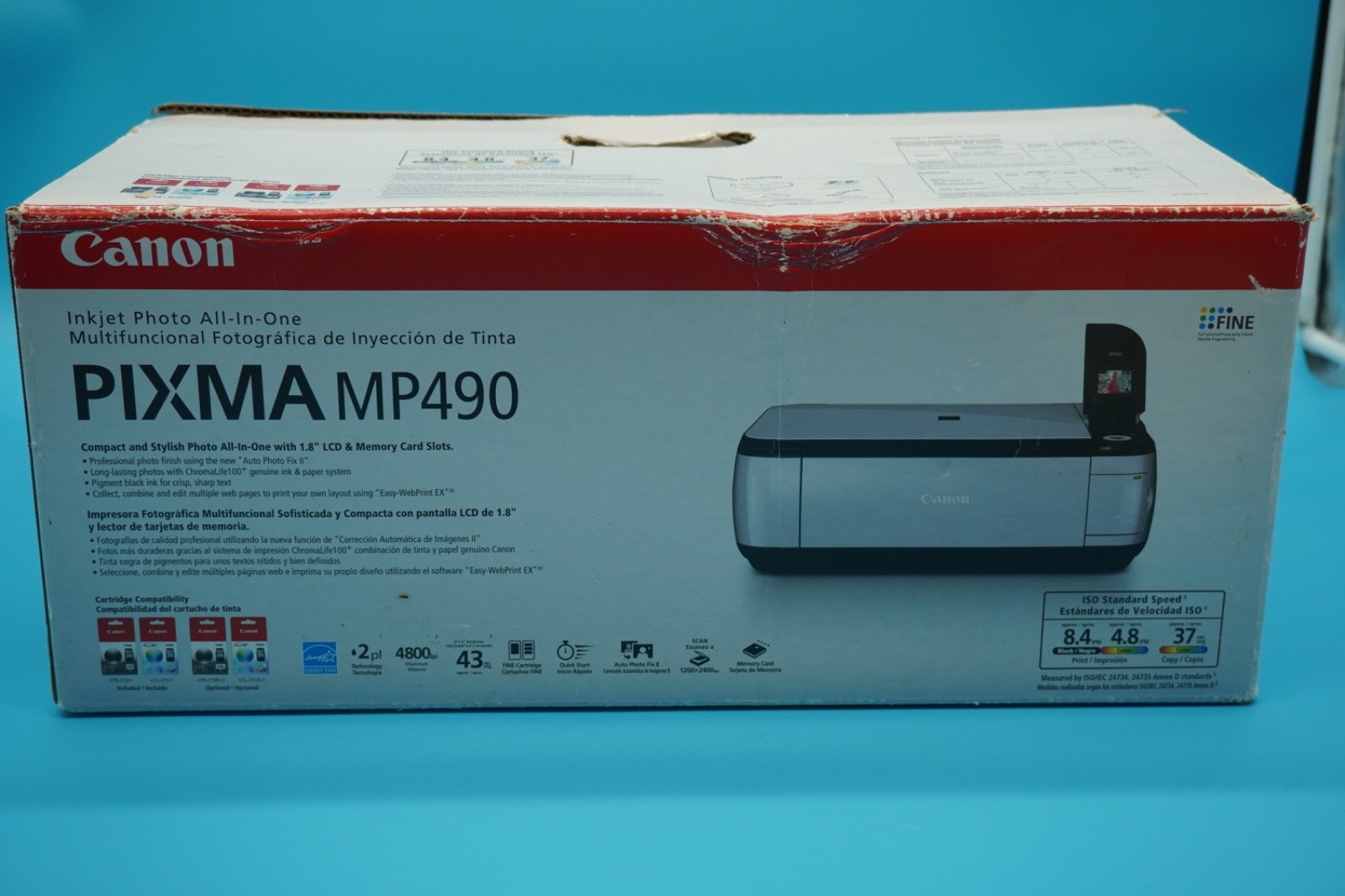 Canon PIXMA MP490 Inkjet Photo All-In-One Printer/Scanner/Copier - Fully Working