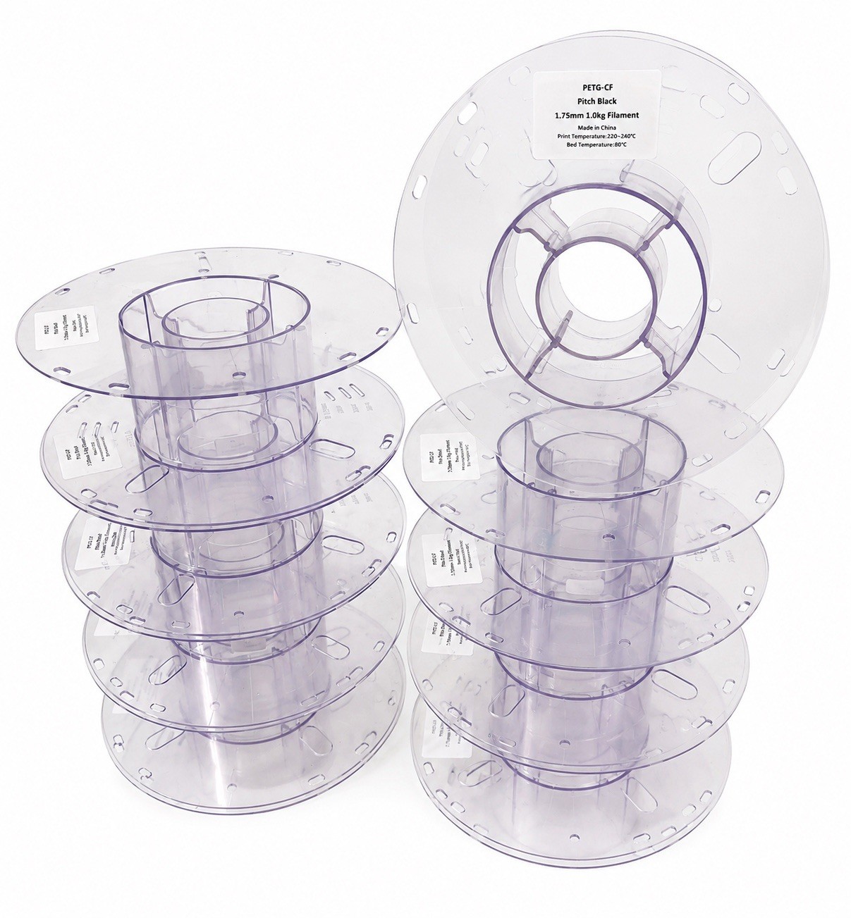 Empty Plastic Spools 10 Pack Clear Reusable Wire Cable Rope Cord Reel Organizer
