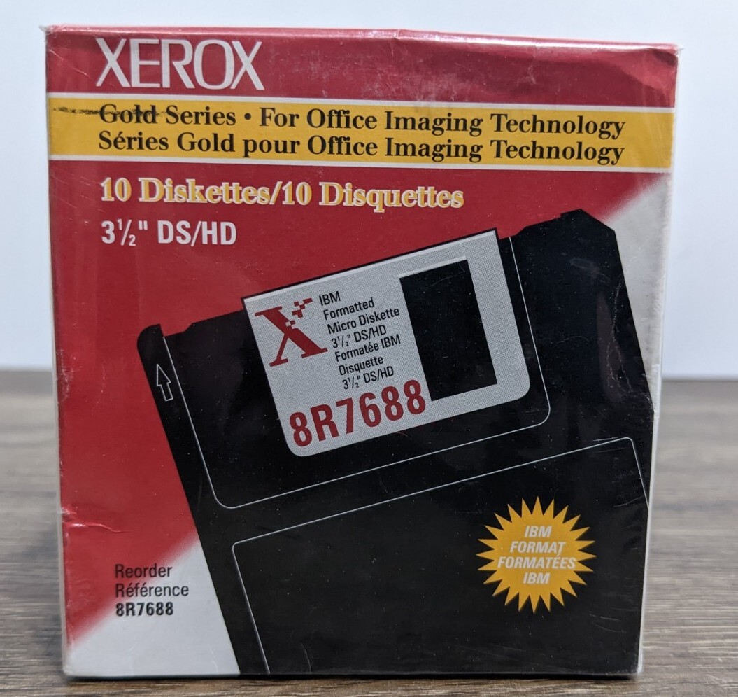 Xerox Gold Series Diskette 3.5" Floppy Disk Box 10 Diskettes NEW Factory Sealed 