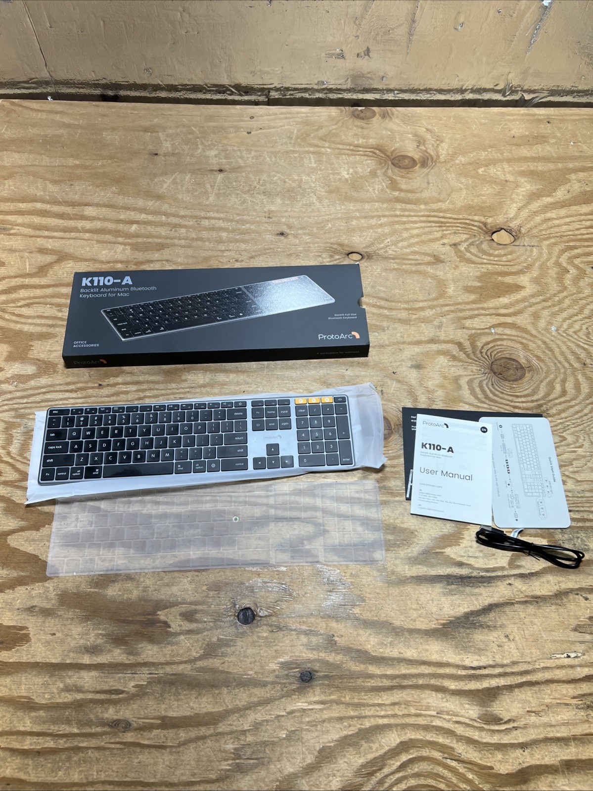 ProtoArc K110-A Backlit Aluminum Bluetooth Keyboard for Mac Space Gray