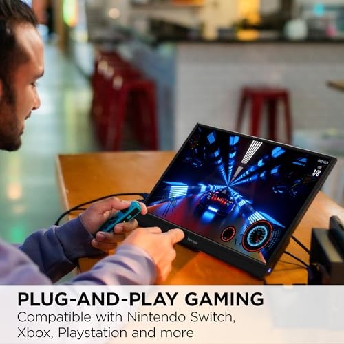 BLACK - VIEWSONIC 17 INCH 1080P IPS PORTABLE GAMING MONITOR WITH 144HZ, AMD