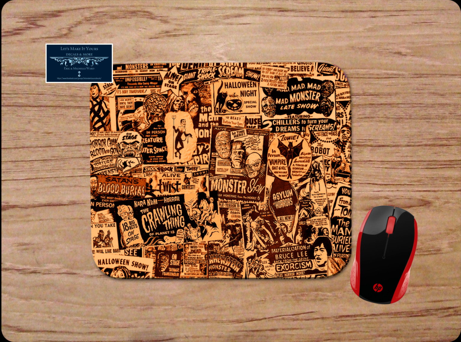 CLASSIC HORROR THRILLER MOVIE COMIC POSTER COLLAGE CUSTOM MOUSEPAD MOUSE PAD