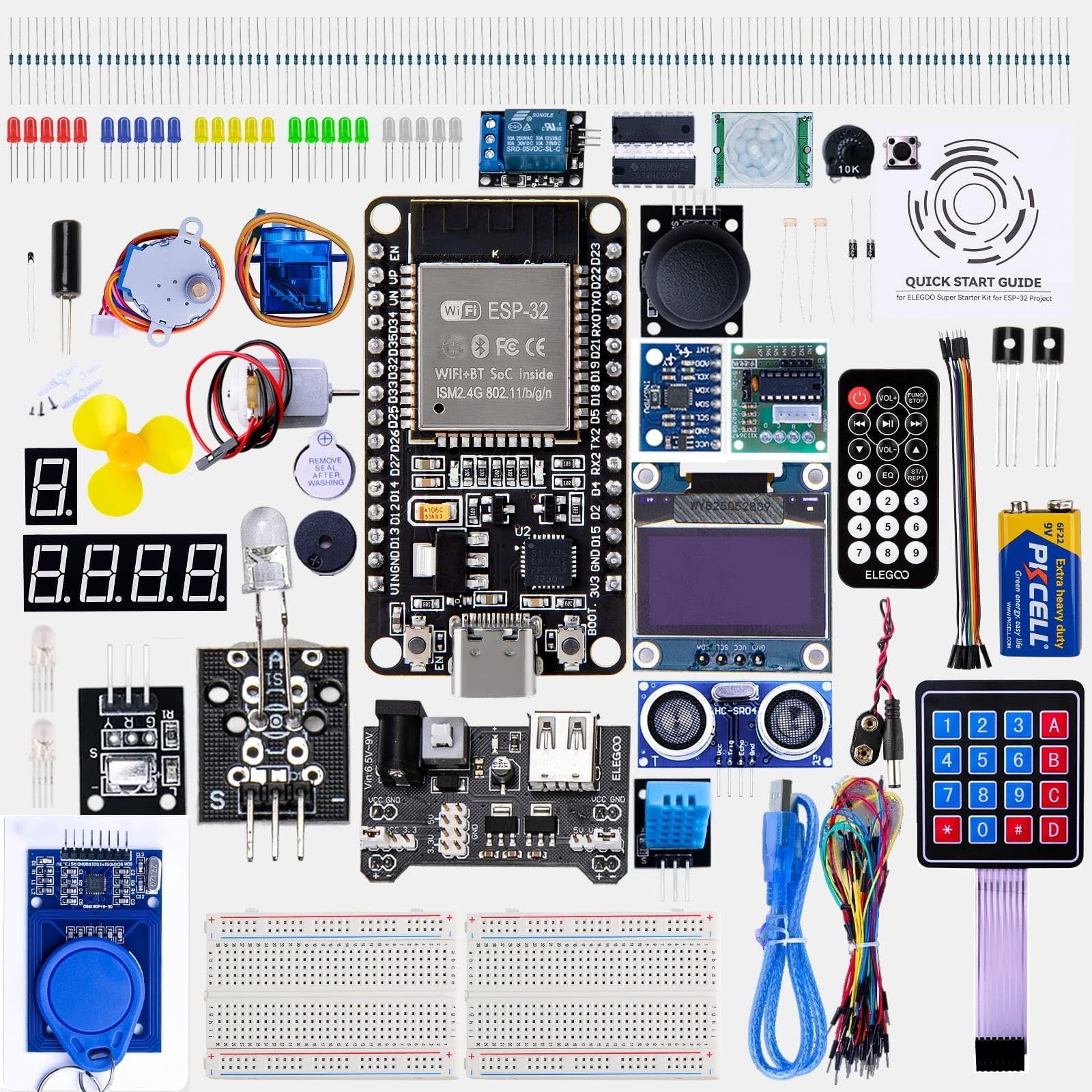 ELEGOO ESP-32 Super Starter Kit with Tutorial and Development Board USB-C...