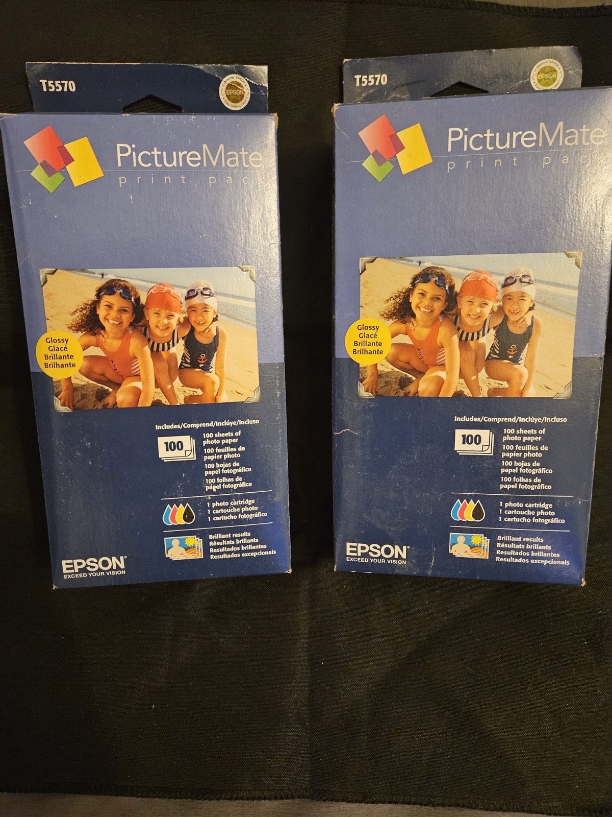 Lot Of 2 NEW Epson PictureMate Print Inkjet Cartridge 100 Glossy Paper Ex06/2015