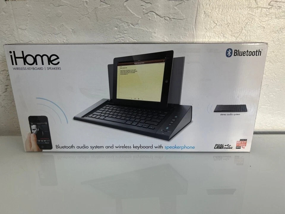 iHome iDM5 Bluetooth Audio System and Wireless Keyboard with Speakerphone
