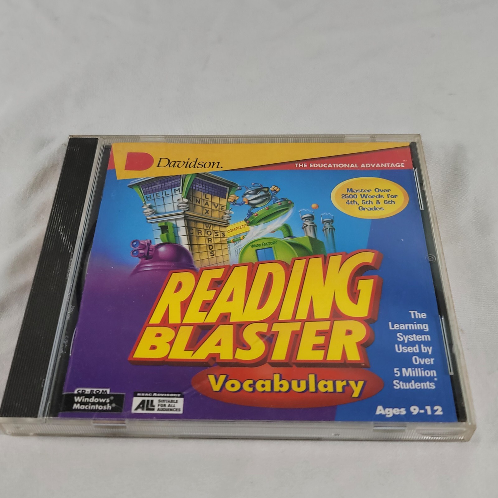 Reading Blaster Vocabulary PC MAC CD learn read words spell letter puzzle game