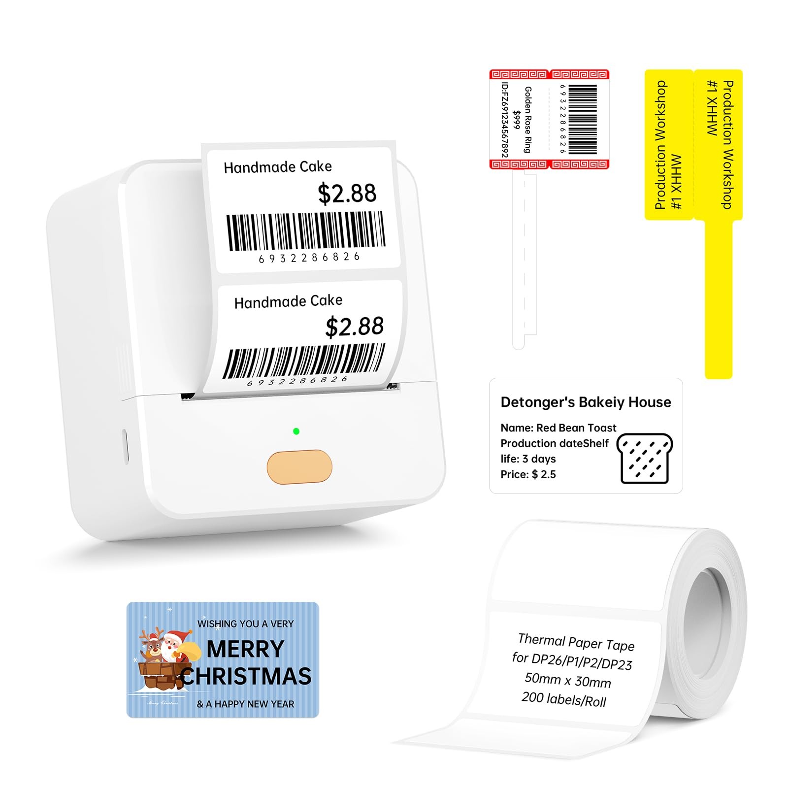 P1 Label Maker, 2 Inch Portable Thermal Label Printer, Waterproof Label, Labe...