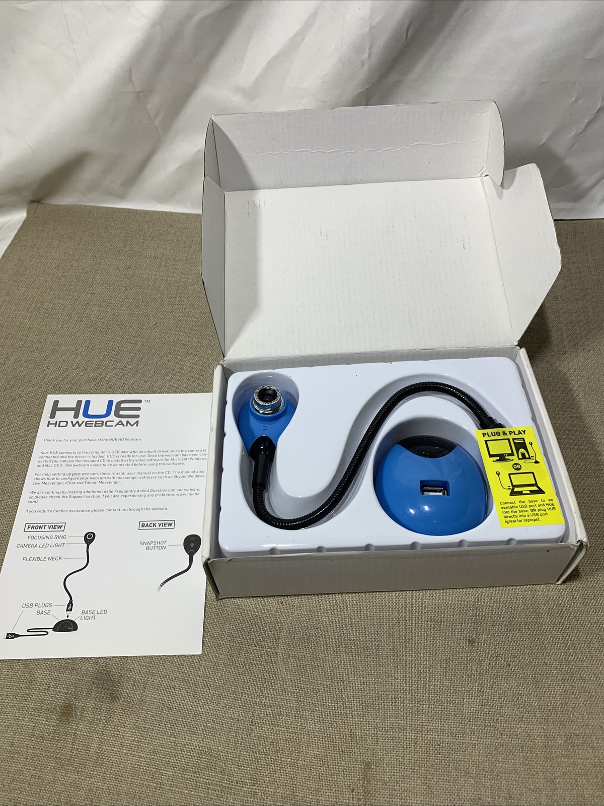 HUE HD portable USB camera Blue