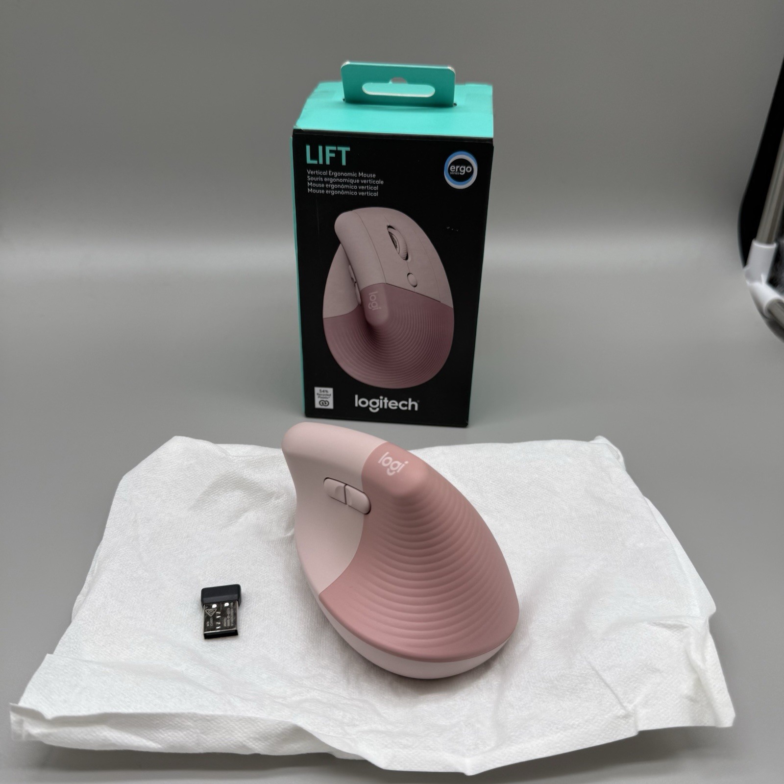 Logitech Right Handed Lift Wireless Vertical Mouse - Rose - Open Box