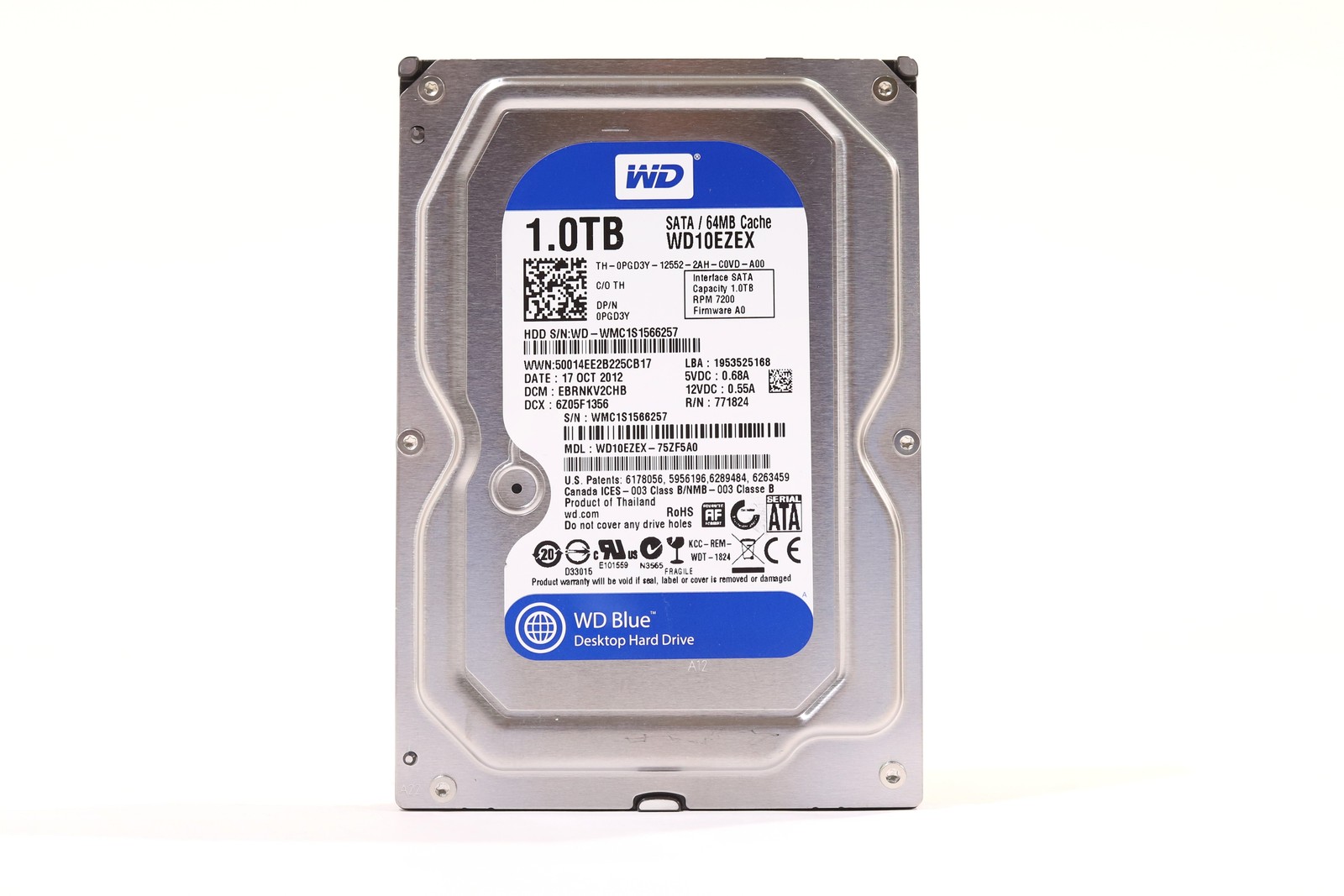 WD WD10EZEX-75ZF5A0 1TB 3.5" 6Gb/s 64MB 7.2K RPM SATA HDD Dell P/N:0PGD3Y Tested