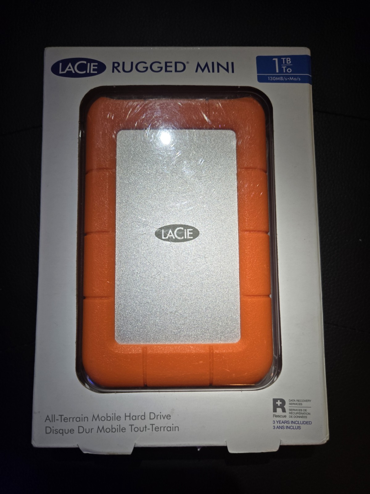 LaCie 1TB Rugged Mini USB 3.0 All Terrain Mobile External Hard Drive, Orange