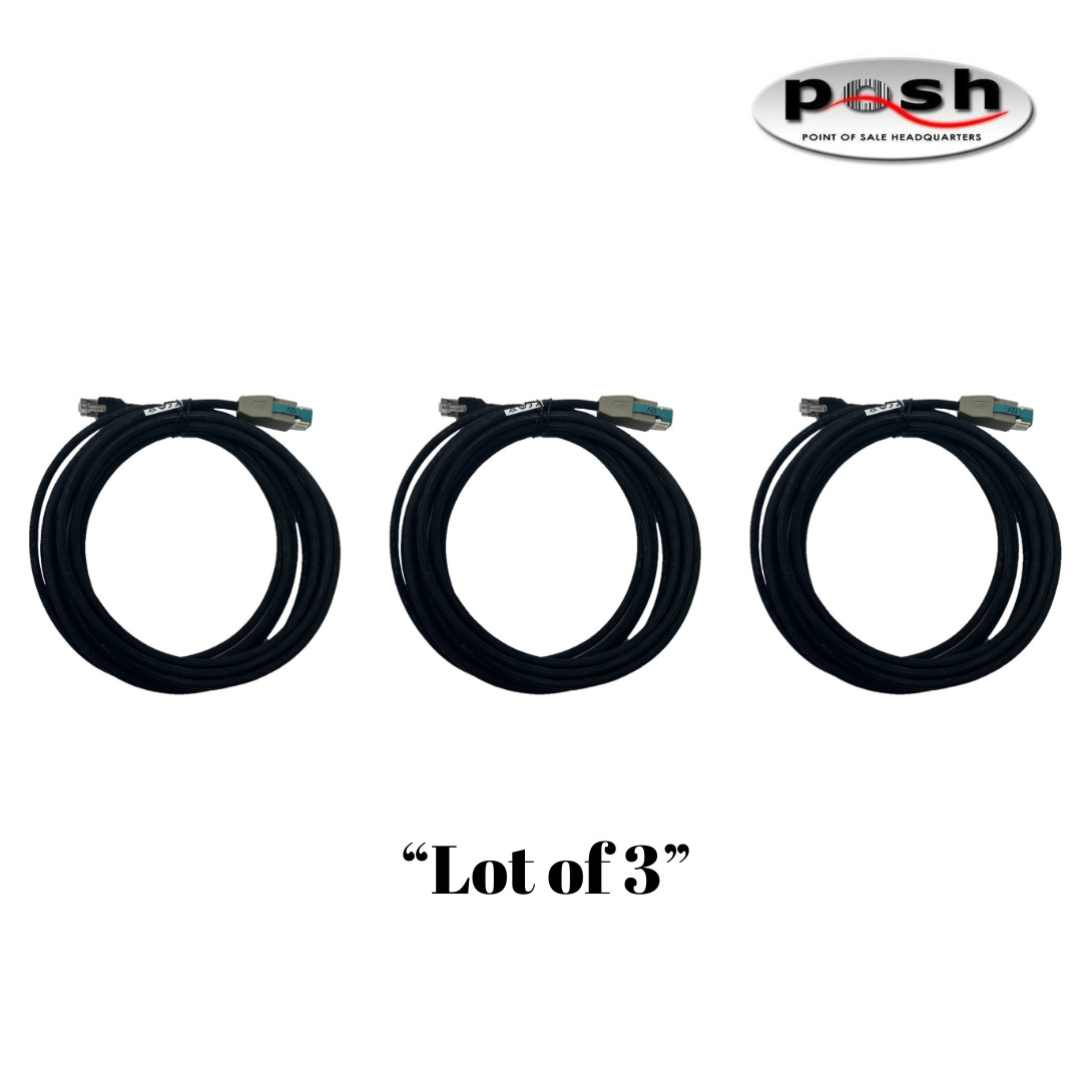 "Lot of 3" Unused Zebra USB Power Plus 5M Cable Part Number: CBA-U52-S16PAR