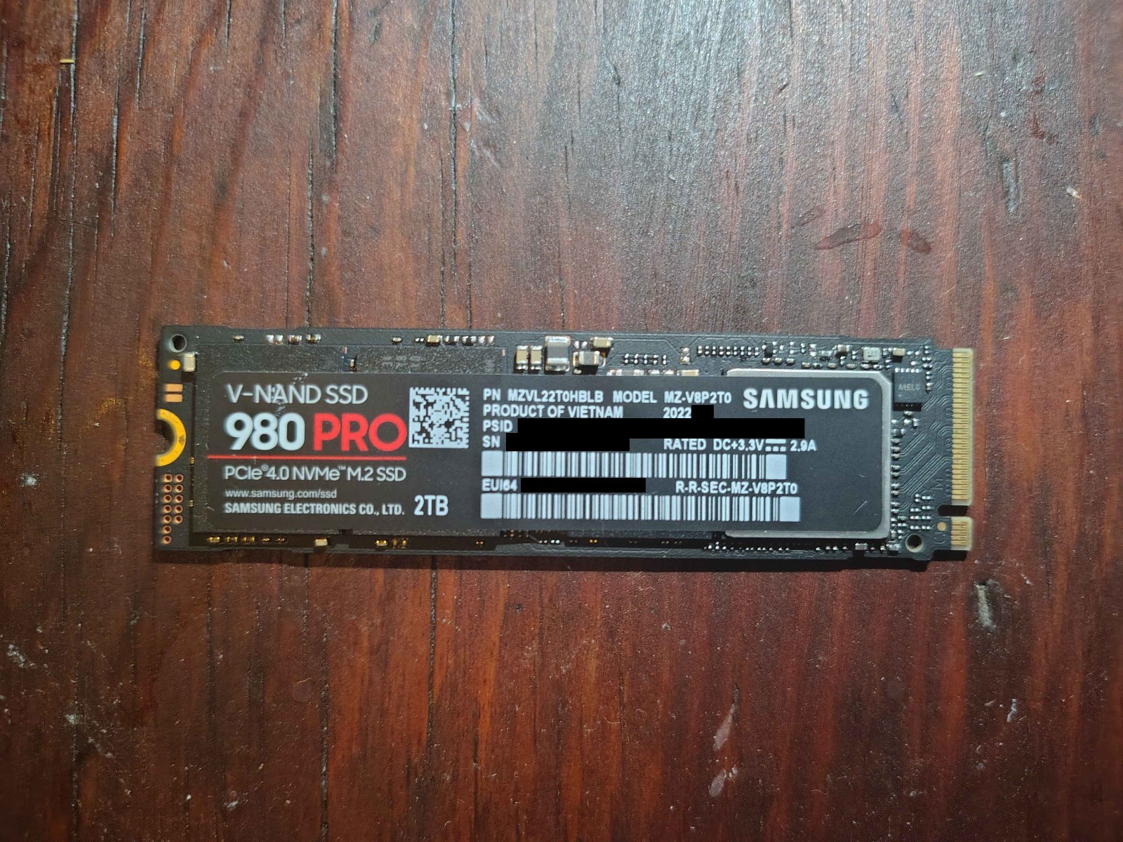 Samsung 2280mm 980 Pro 2TB M.2 NVMe Gen 4.0 x 4 SSD MZ-V8P2T0 - 100% Health