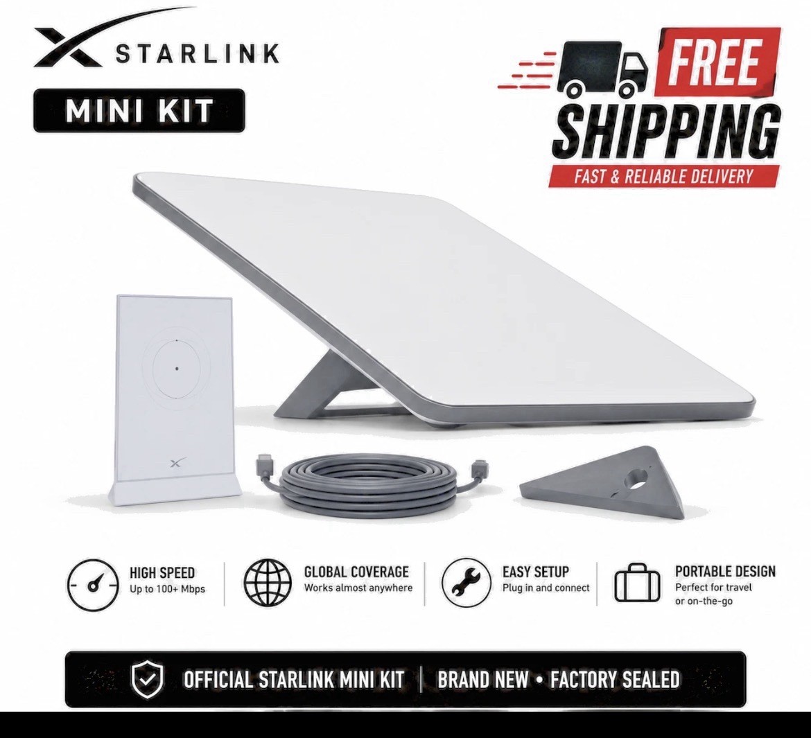 STARLINK Mini Kit Compact Dual-Band Wi-Fi Satellite Internet New- Sealed Box