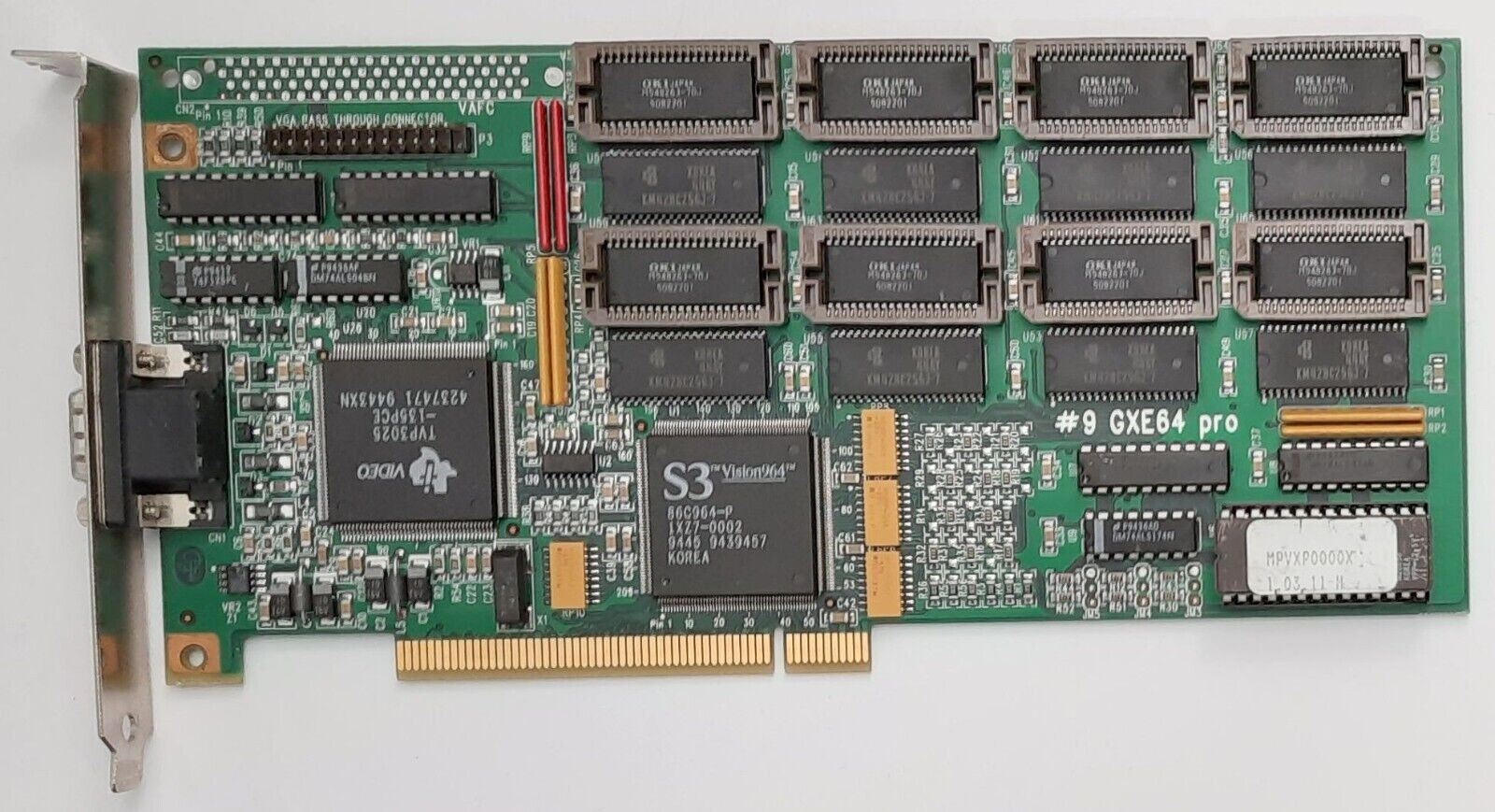#9 Number Nine GXE64 Pro PCI Graphics Card (S3 Vision964, 86C964, 4MB, Retro, 1994)