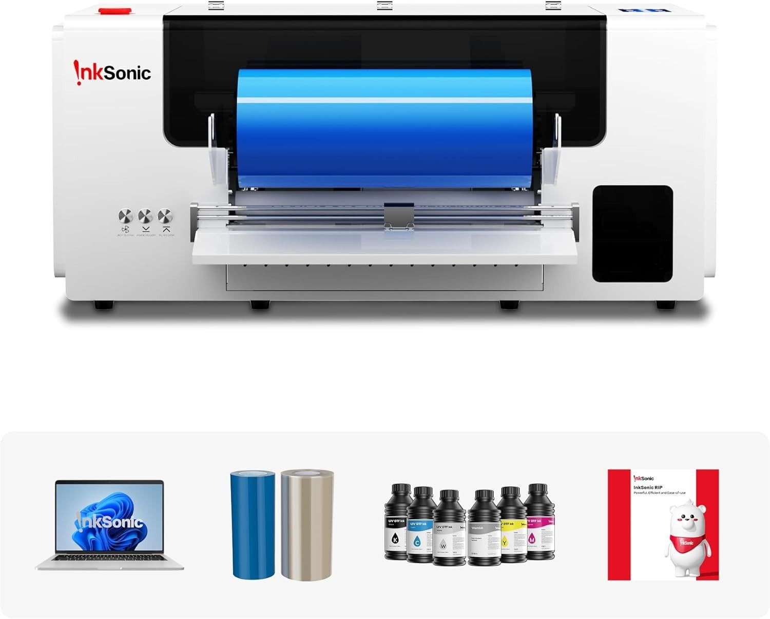 A3+ UV DTF Printer All-in-One, Dual XP600 Printheads UV DTF Sticker Printer with