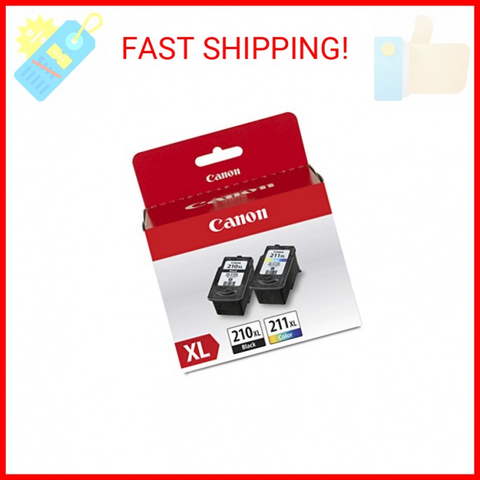 Canon PG-210 XL / CL-211 XL Genuine Ink Value Pack (2 Cartridges), Compatible wi