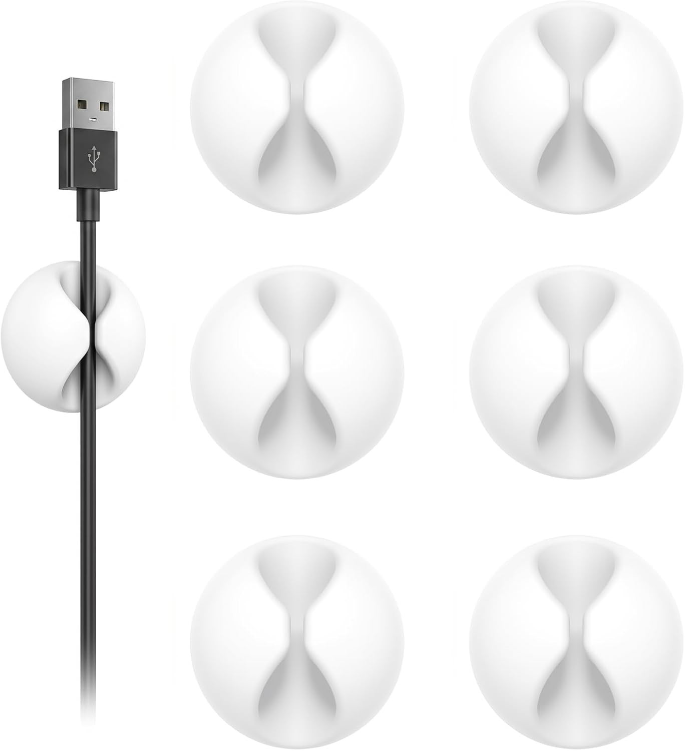 Shintop 6Pcs Cord Holder, Self-Adhesive Cable Clips for Phone Chargers