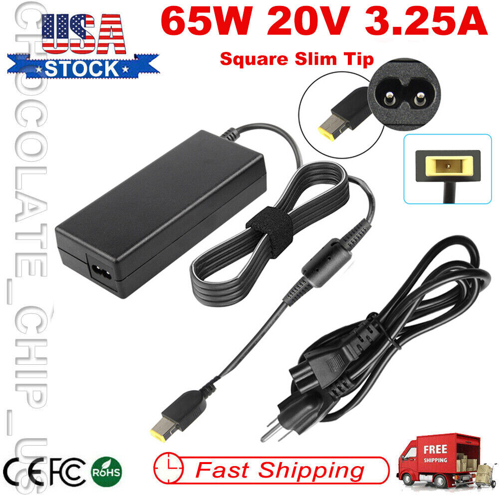 65W 20V 3.25A For Lenovo ThinkPad Laptop Charger Power Adapter -SQUARE SLIM TIP