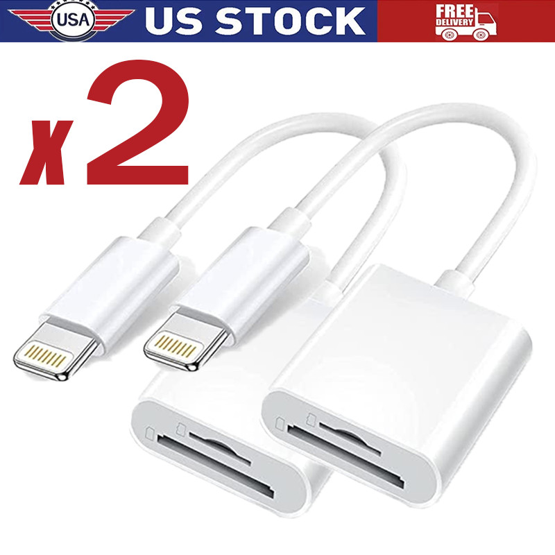 TF SD Card Adapter Camera Reader 2 In 1 For iPhone 14 13 12 11 X XS XR 8 7 iPad