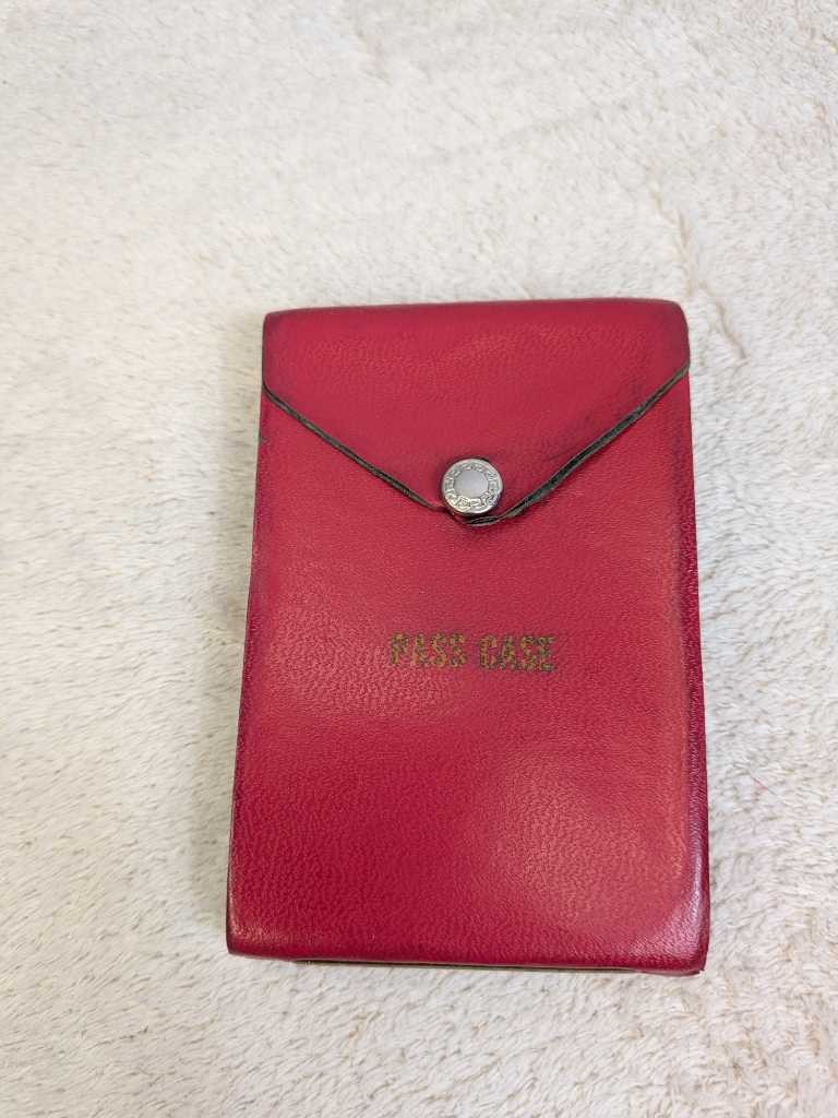 Vintage Leather Red Flip Case Holder - Sunset California Landscape Scene